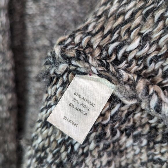 J Jill Cardigan Womens Medium Gray Midi Long Duster Button Sweater Wool Alpaca - Picture 9 of 11